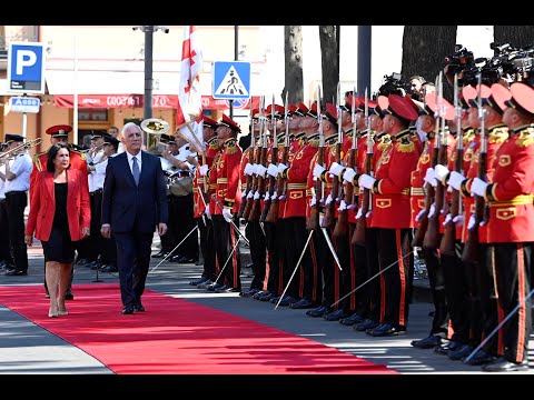 სომხეთის რესპუბლიკის პრეზიდენტის დახვედრის ოფიციალური ცერემონია